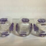 Trio of Czech Sklo Union Crystal glass vases