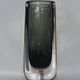 Nils Landberg for Orrefors smoky grey crystal vase, 1960s