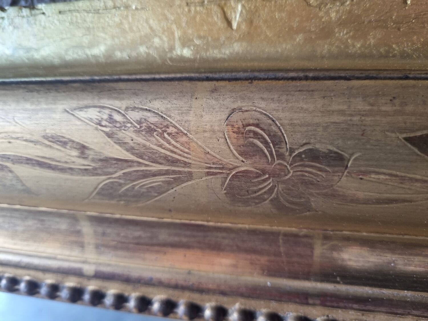 Golden trumeau mirror 130x100