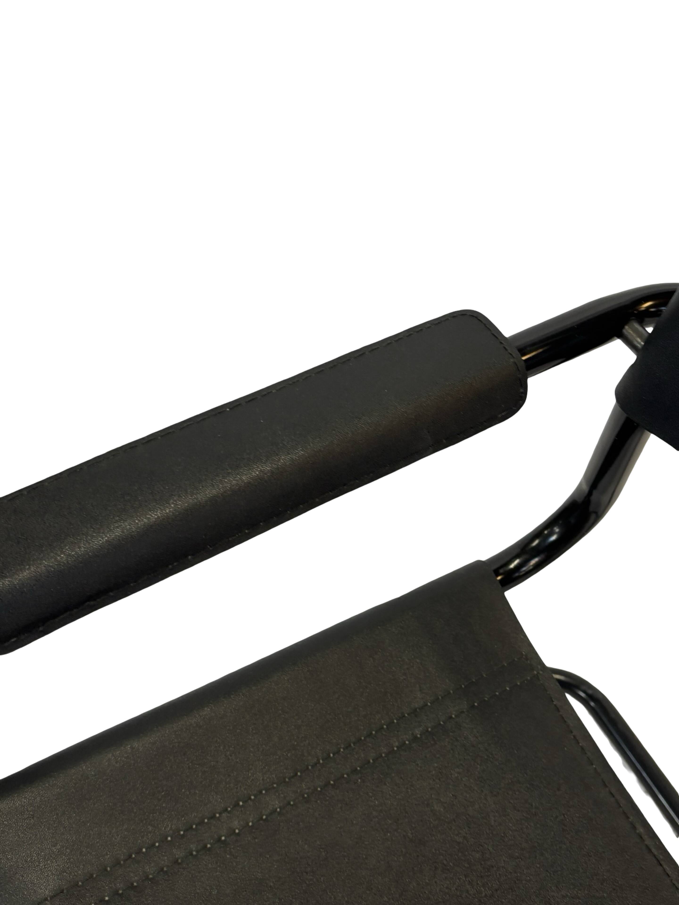 Set of 4 Bauhaus cantilever chairs in black imitation leather design