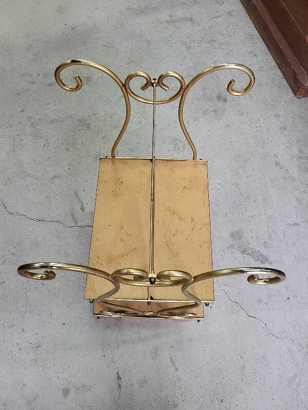 Small 2-tier metal and wooden stand 1960