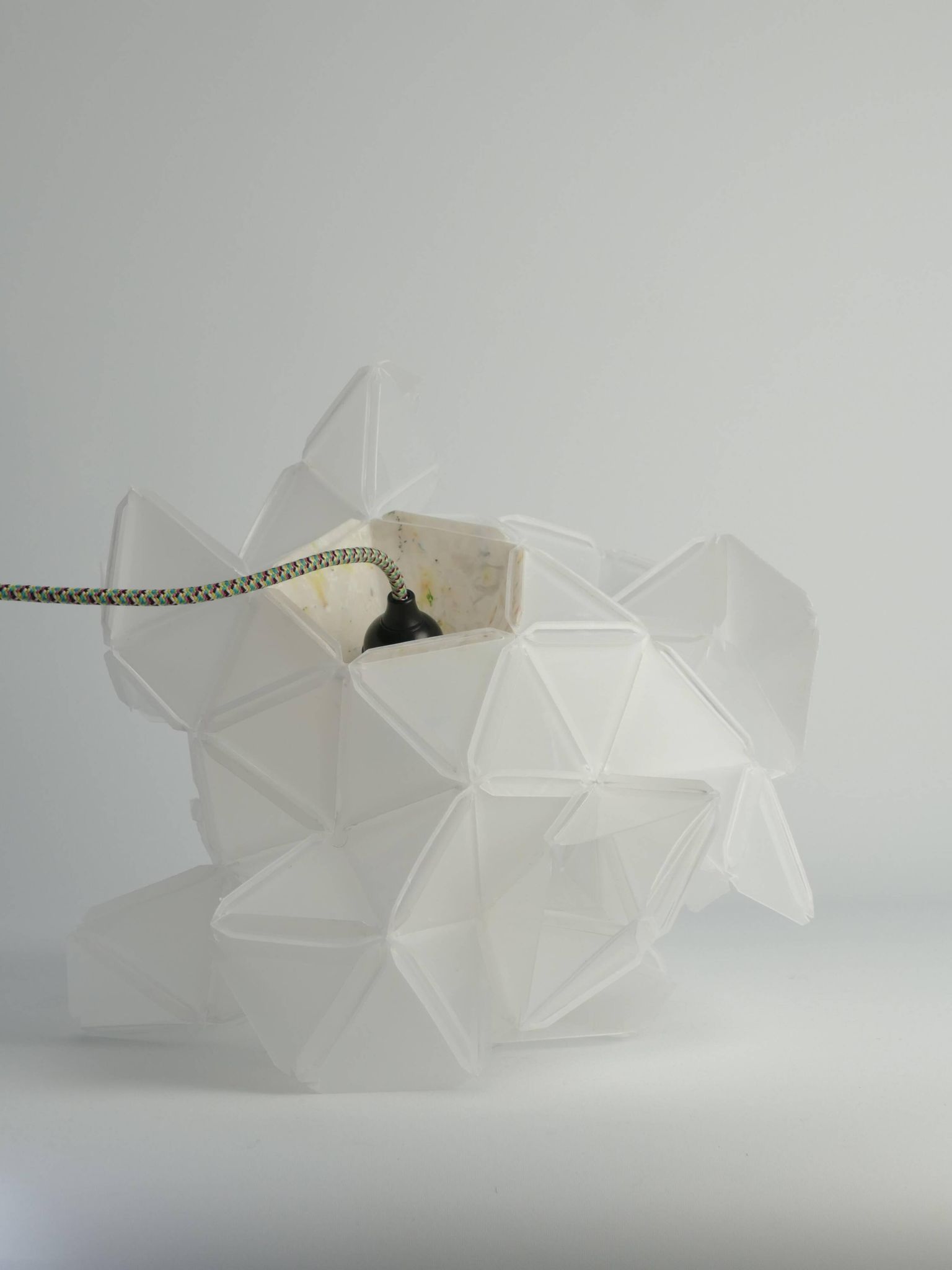 Labyrinth, Hazy, Artisan Light Sculpture with Integrated Fixture, By Republiken