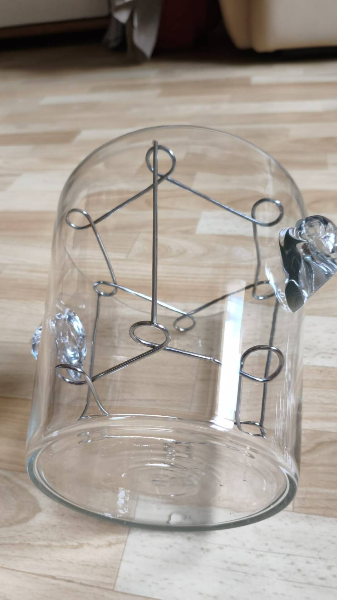Crystal champagne flutes in their bucket