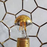 Adolf Loos style lamp in brass and faceted glass from the 1950s.