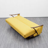 50s convertible sofa, refurbished, yellow