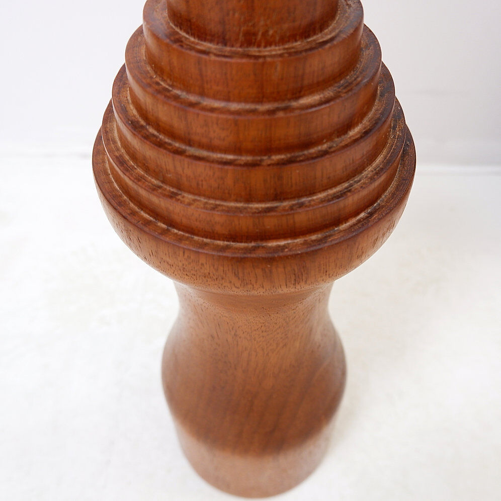 Large vintage turned wooden candlestick - 1960s