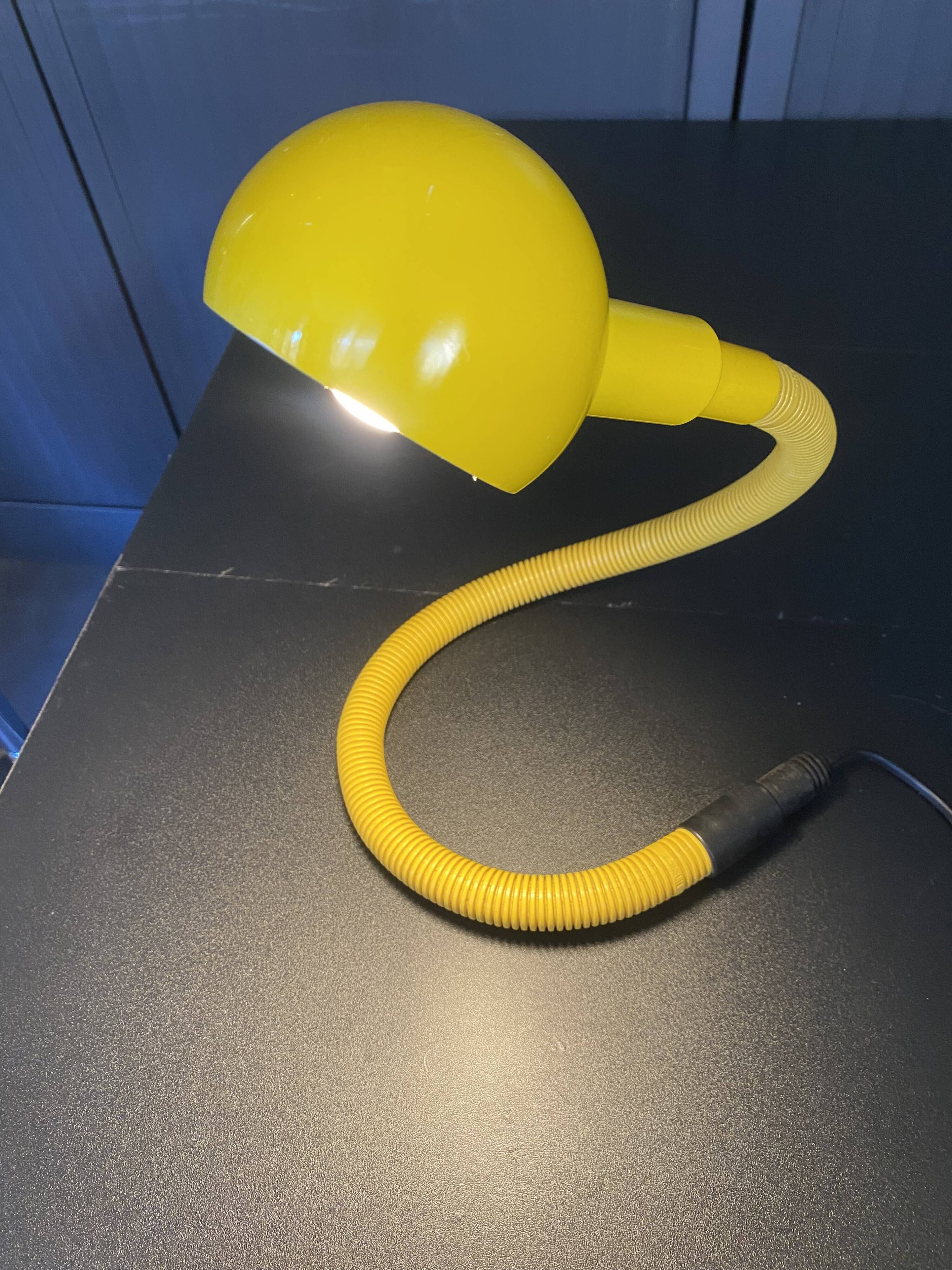 Yellow Hebi lamp by Isao Hosoe for Valenti, vintage pop yellow from the 1970s.