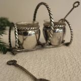 Silver-plated metal salt and pepper shakers