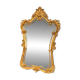 Antique Large Gilded Mirror in Wood Louis XVI Style with Quiver Pediment