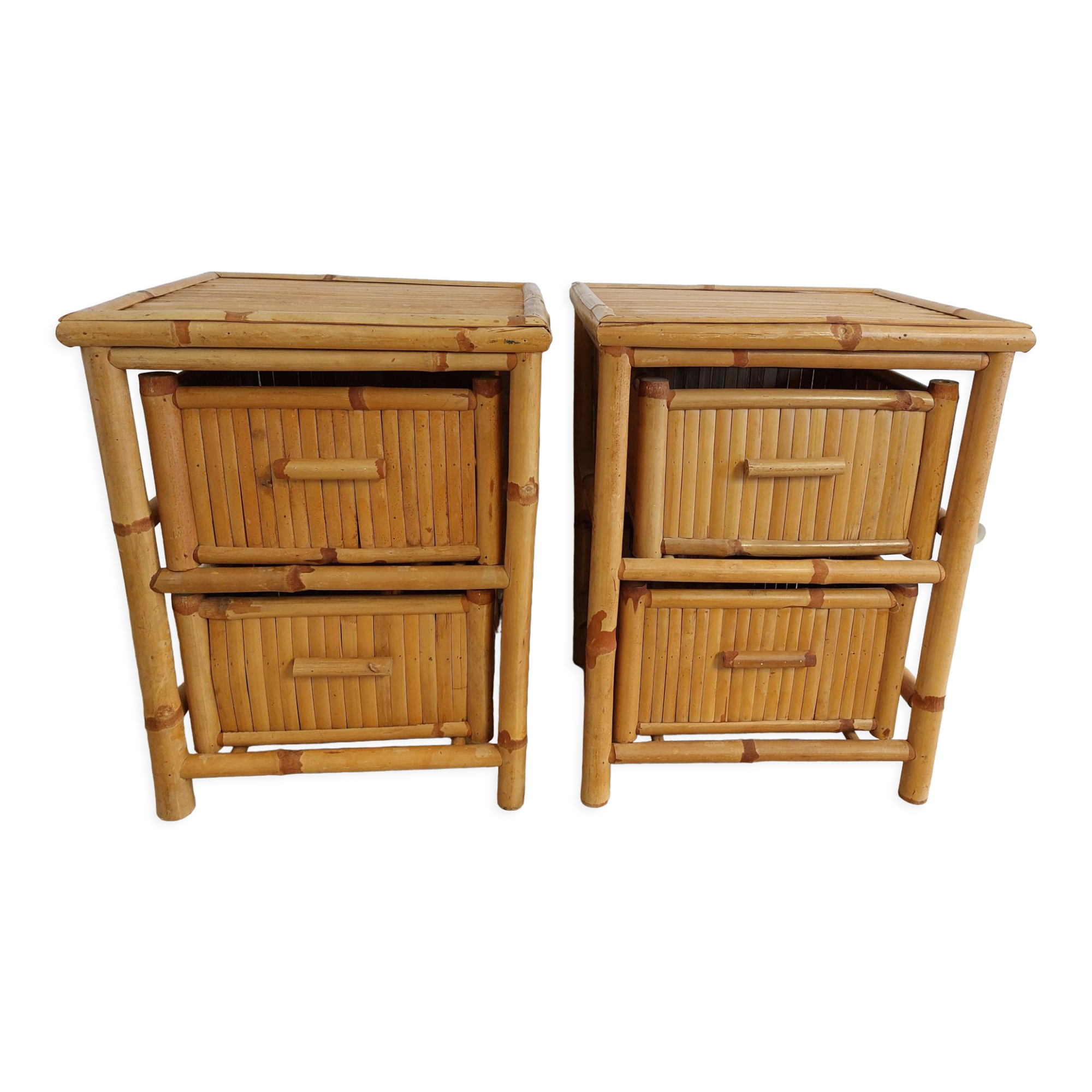 Bamboo bedside tables