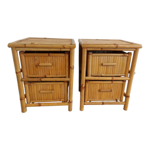 tables de chevet en bambou