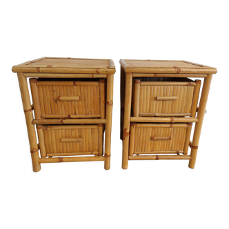 Bamboo bedside tables