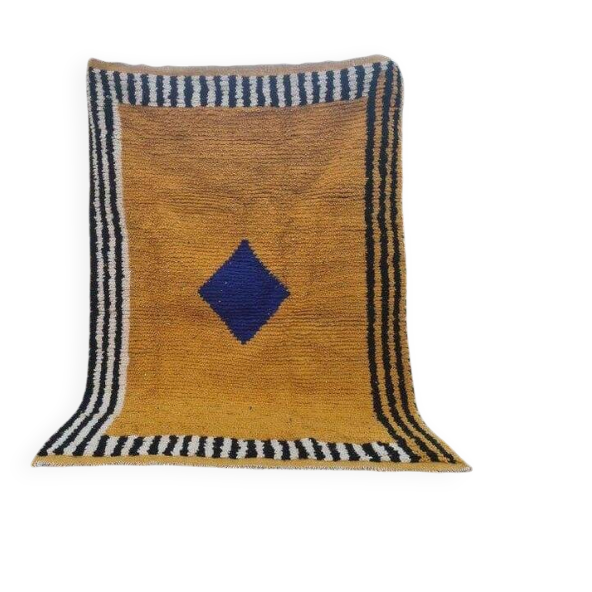 Handmade traditional natural wool rug 2/3 m