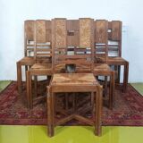 Set of 6 Art Deco oak chairs