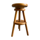 Vintage tripod workshop stool in pitchpin with height-adjustable screws