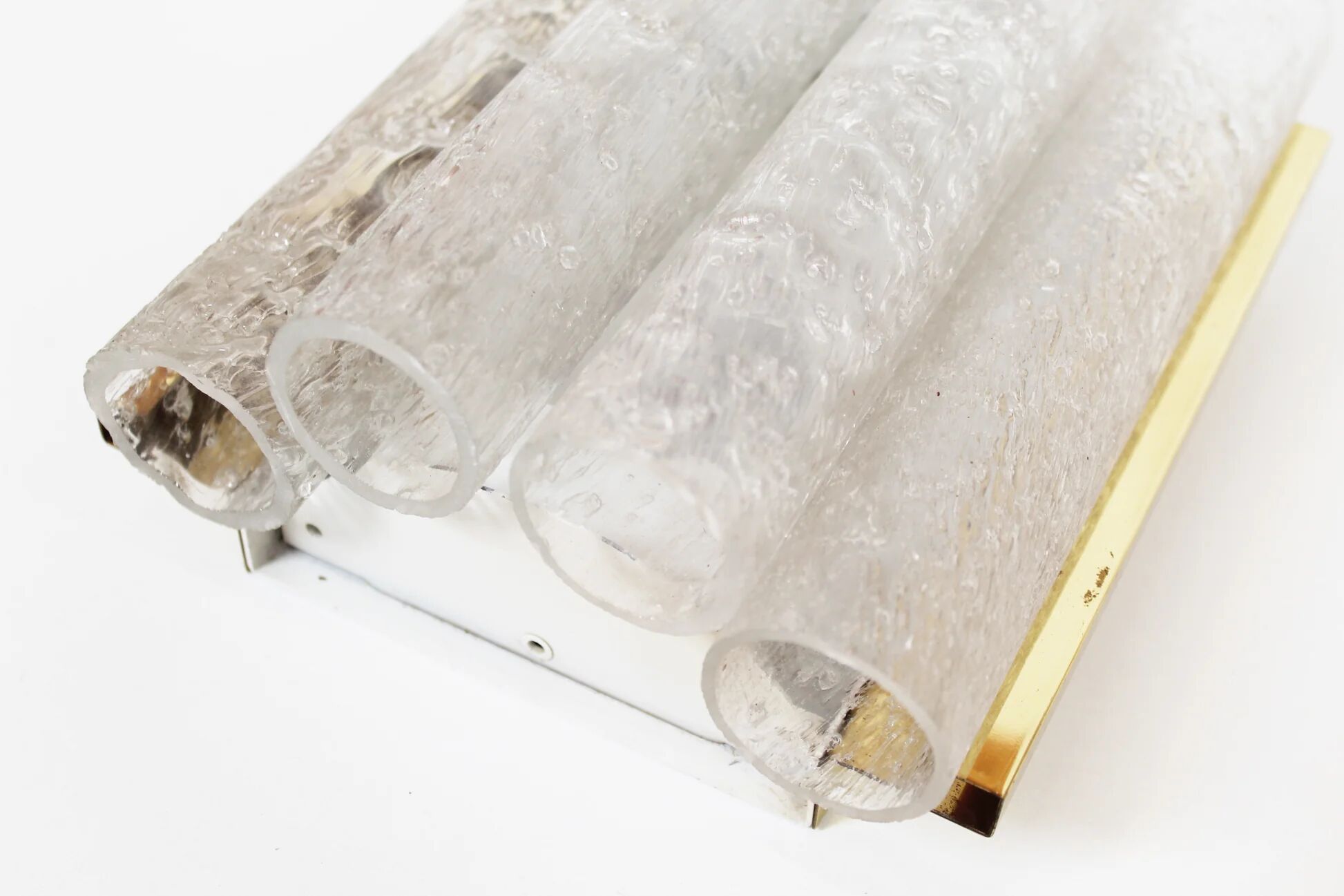 Pair of wall lamps in brass and glass by Doria Leuchten