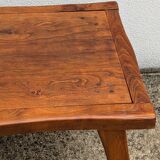Brutalist solid wood coffee table, vintage