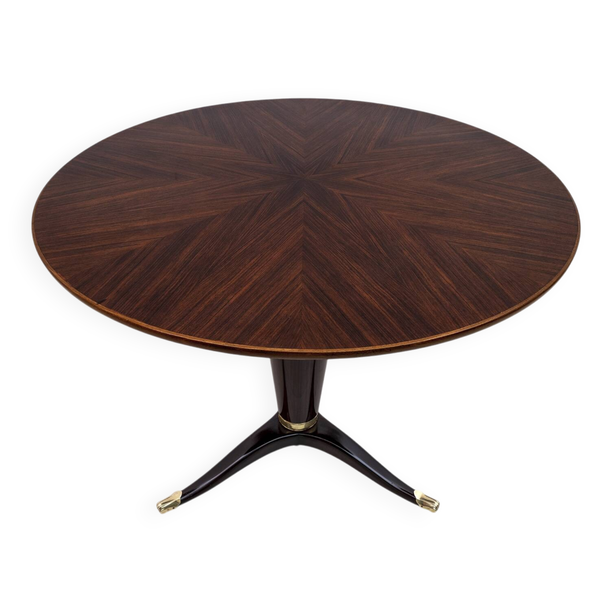 Attributed to Paolo Buffa Mid-Century Modern Italian Walnut Round Table, 50