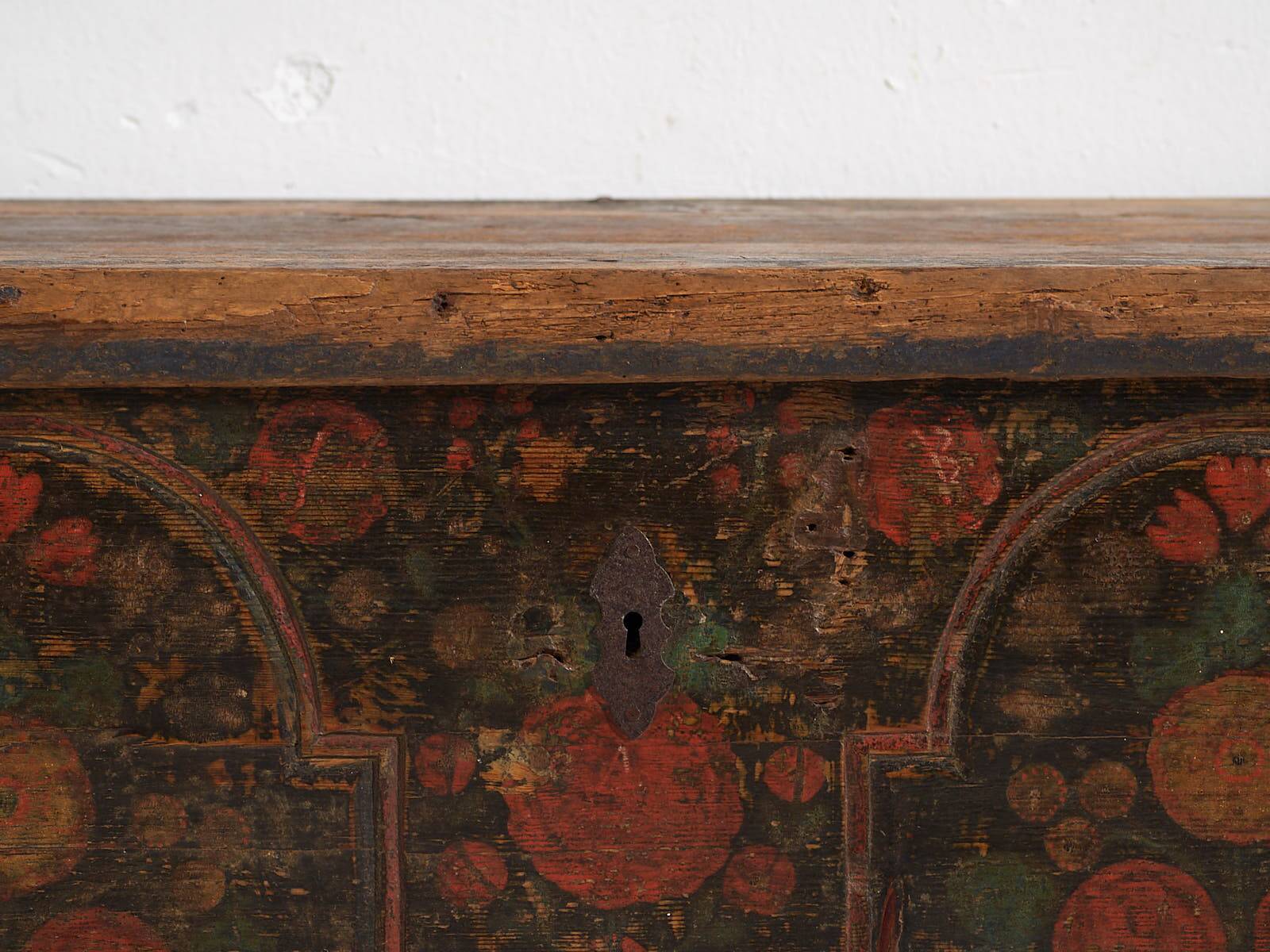 Antique folk art style trunk (1838) #46