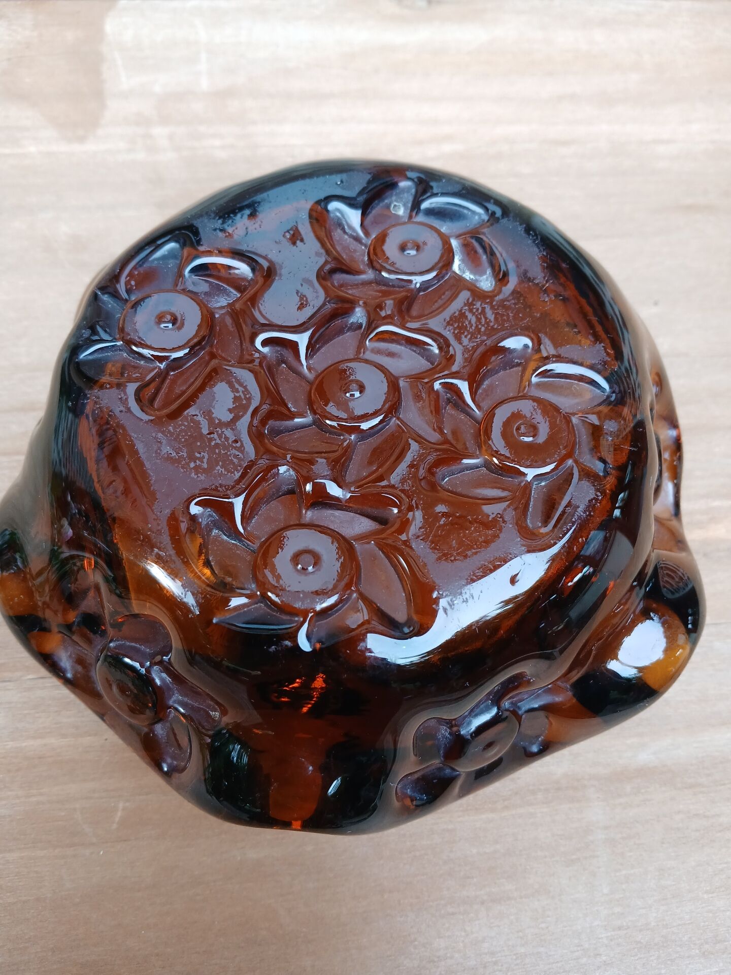 Vintage thick glass ashtray