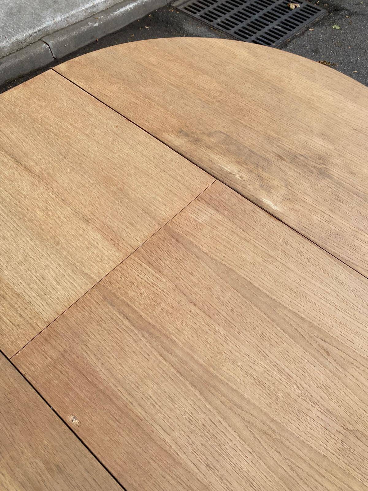 Authentic Scandinavian dining table BAUMANN stripped in teak 1960