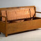 Antique painted pine bank chest – Central Europe, circa 1920