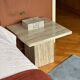 Set of Two Mid-Century Modern Side Tables in Travertine, Urban Wabi Style, Pair