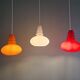 Trio of Space Age opaline pendant lights, Peill & Putzler, 1970