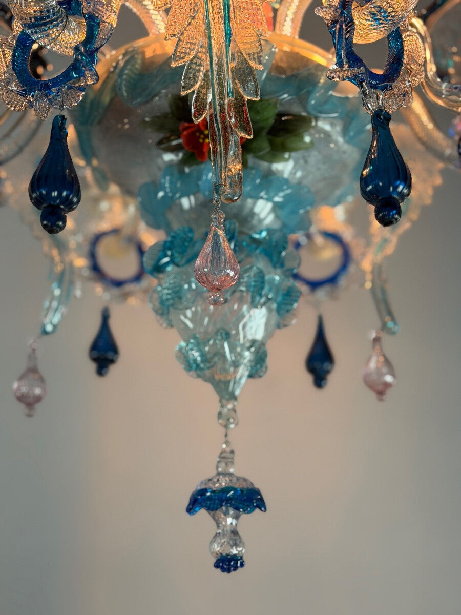 Venetian chandelier in multicolored Murano glass, circa 1930