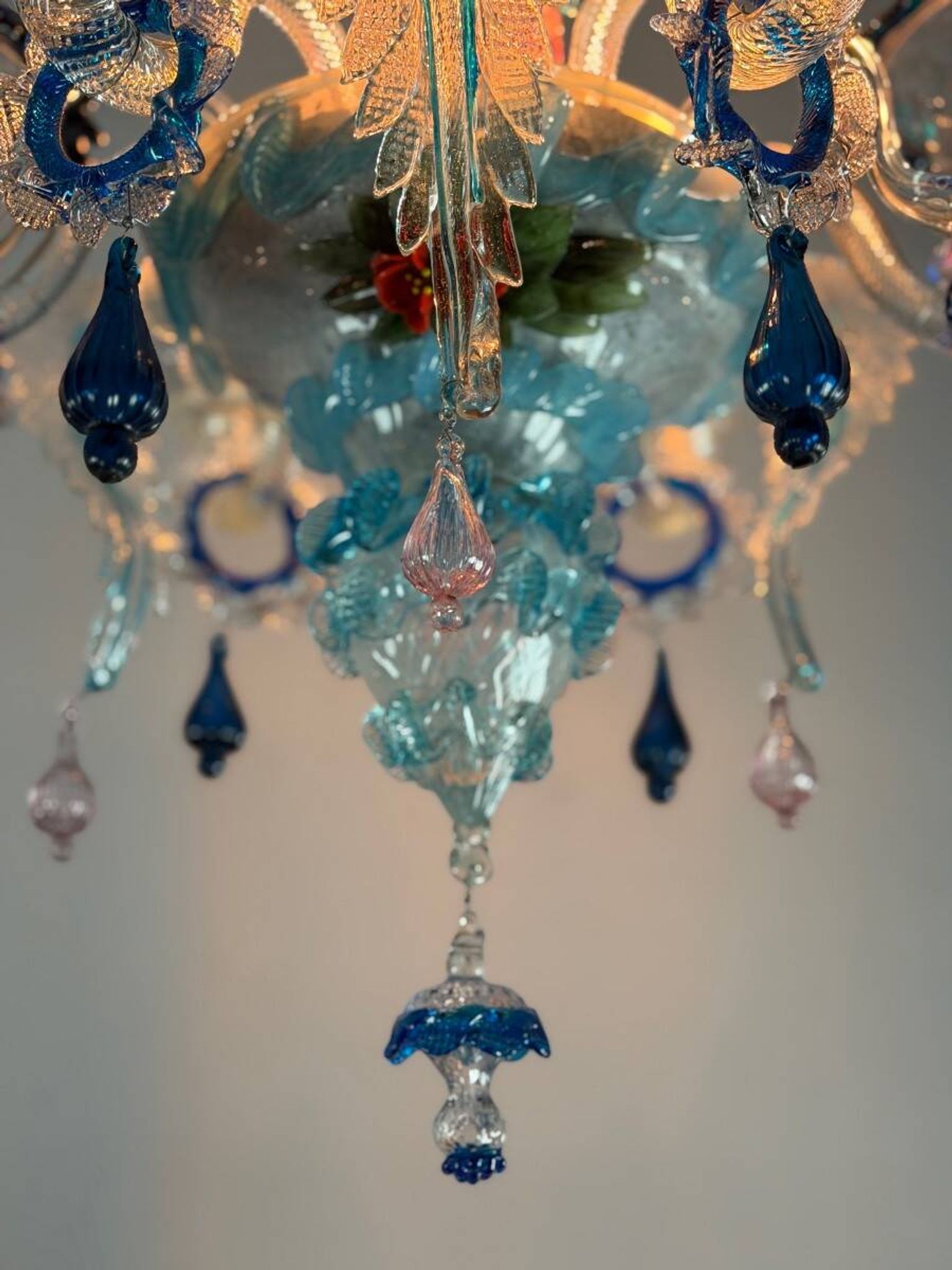 Lustre vénitien en verre de Murano multicolore, vers 1930