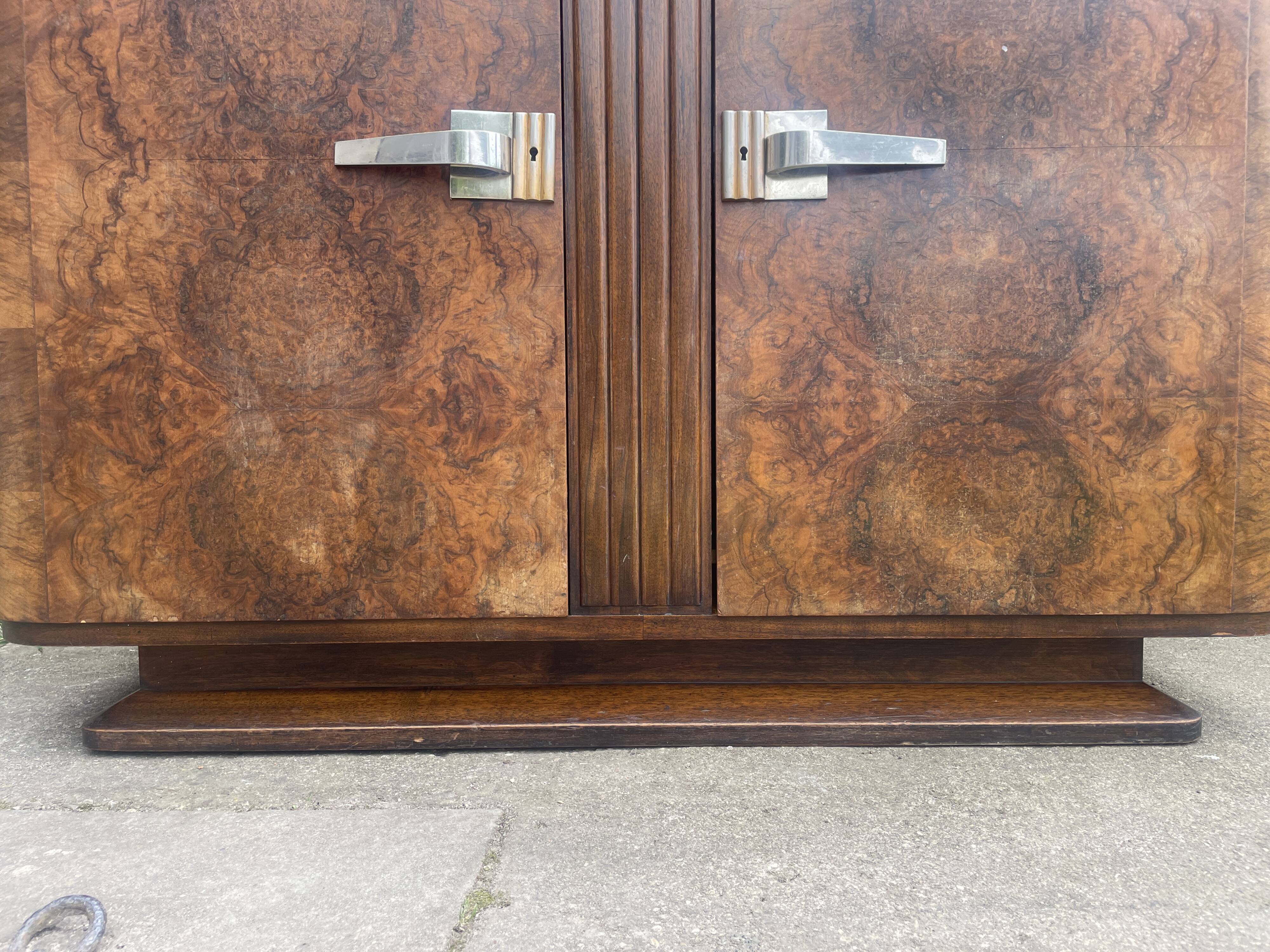 Low sideboard in black marble, Art Deco, 1930s