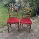 Pair of Napoleon III chairs in wood and red velvet