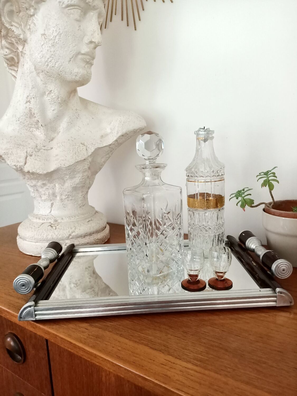 Art deco mirror tray