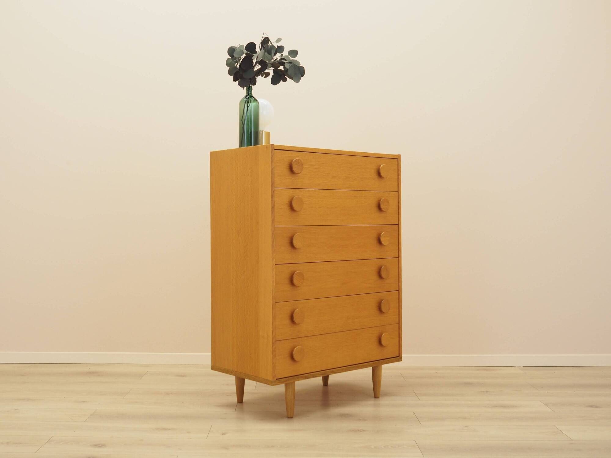 Ash veneer chest of drawers, Denmark, 1970s
