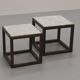 Rare 1970s cubic wenge & marble side tables by Claus Bonderup & Torsten Thorup