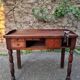 French antique watchmaker's bench – Table with drawers, vice, and original sliding leather surface – circa 1900
