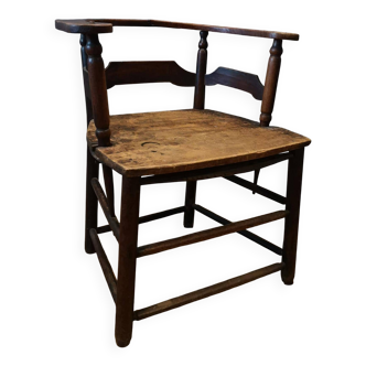 Antique solid wood armchair with armrests - Authentic rustic style
