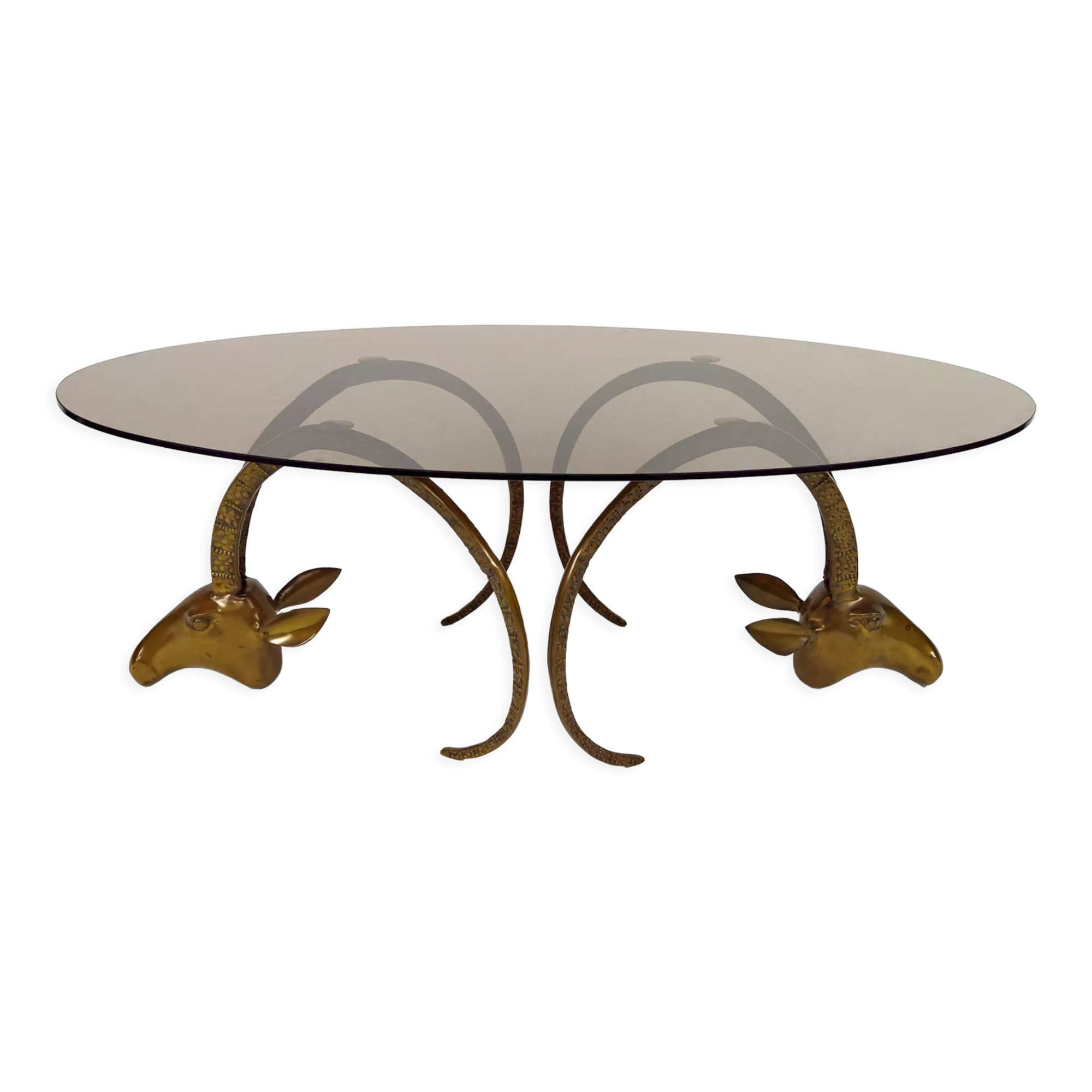 Coffee table with mouflons by Alain Chervet, circa 1970