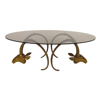 Table basse aux mouflons par Alain Chervet, circa 1970