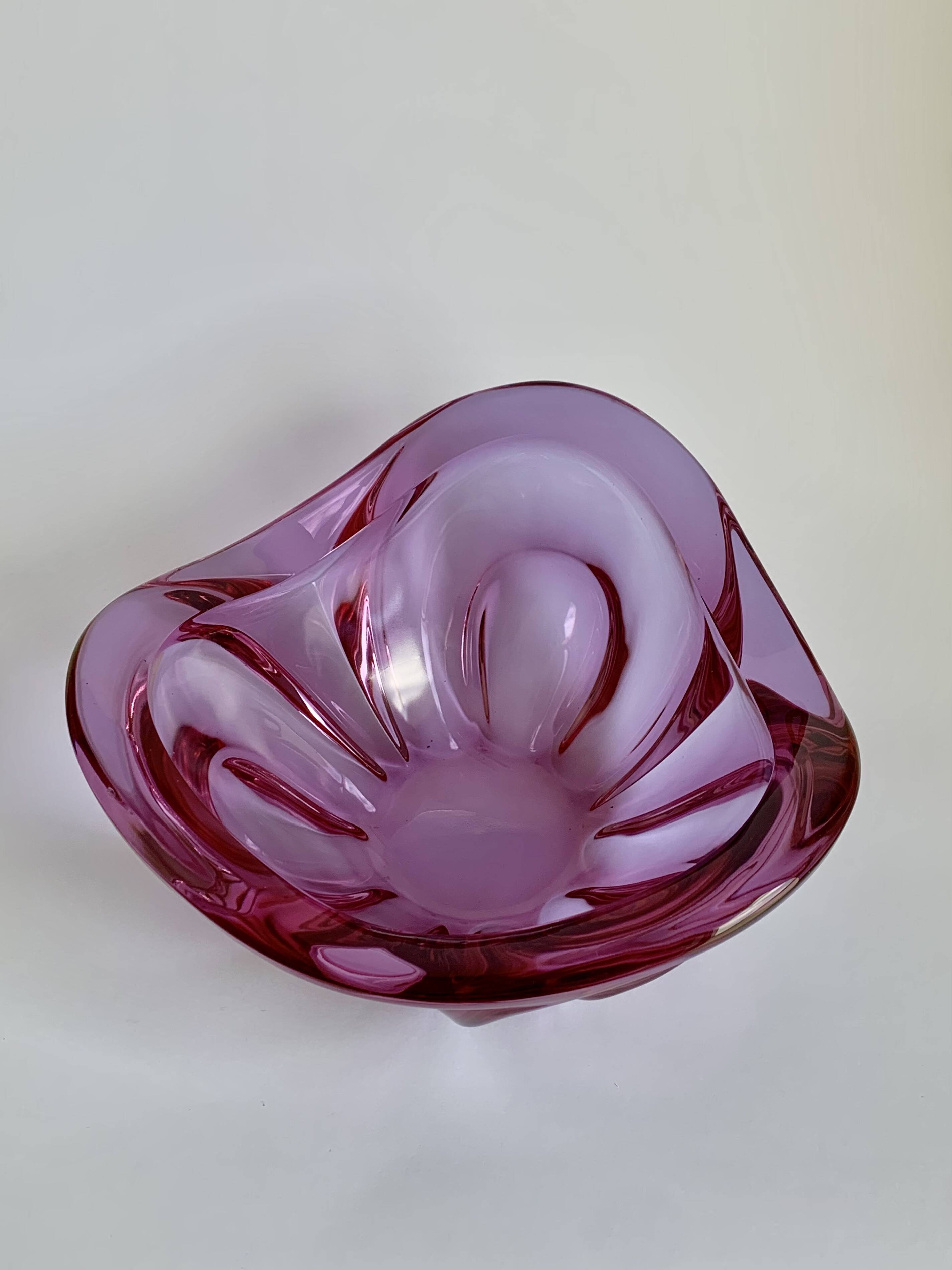 Huge Murano Glass Bowl in Purple