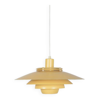 Lampe à suspension Dania 2040 jaune par Kurt Wiborg pour Jeka Metaltryk, 1970
