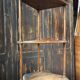 Small 19th-century corner shelf in walnut – beautiful cabinetmaking work.