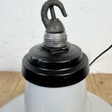 Industrial Grey Enamel Factory Pendant Lamp, 1960s