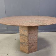 Table à manger ronde en granit vintage, années 1970