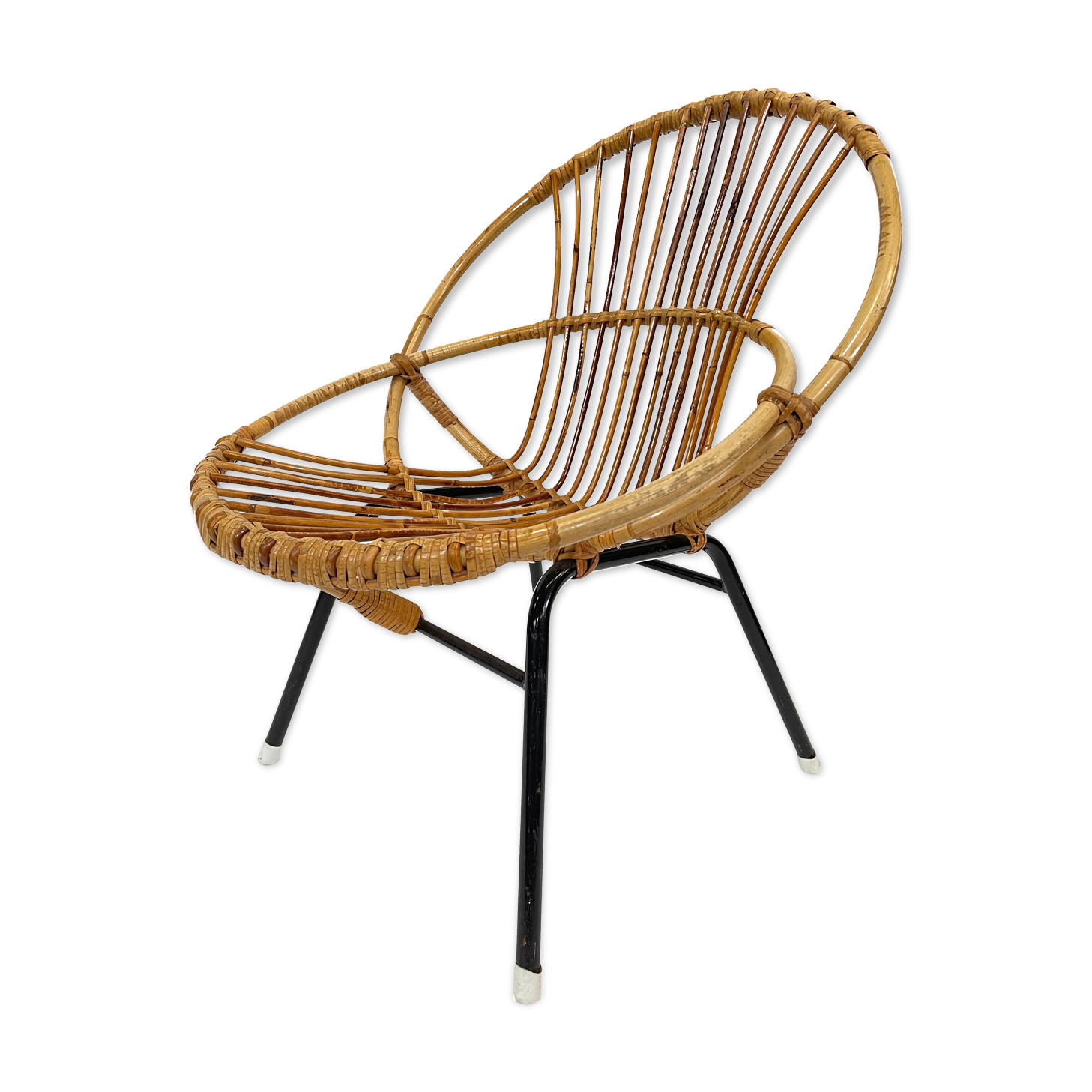 Fauteuil vintage en rotin par Dirk van Sliedregt Rohe Noordwolde 1960 aux Pays-Bas