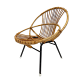 Vintage rattan chair by Dirk van Sliedregt Rohe Noordwolde 1960 in the Netherlands