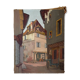 Painting of a French country village