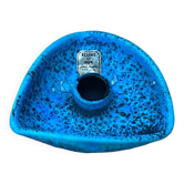 Ancien bougeoir cyclope céramique fat lava bleu turquoise vintage