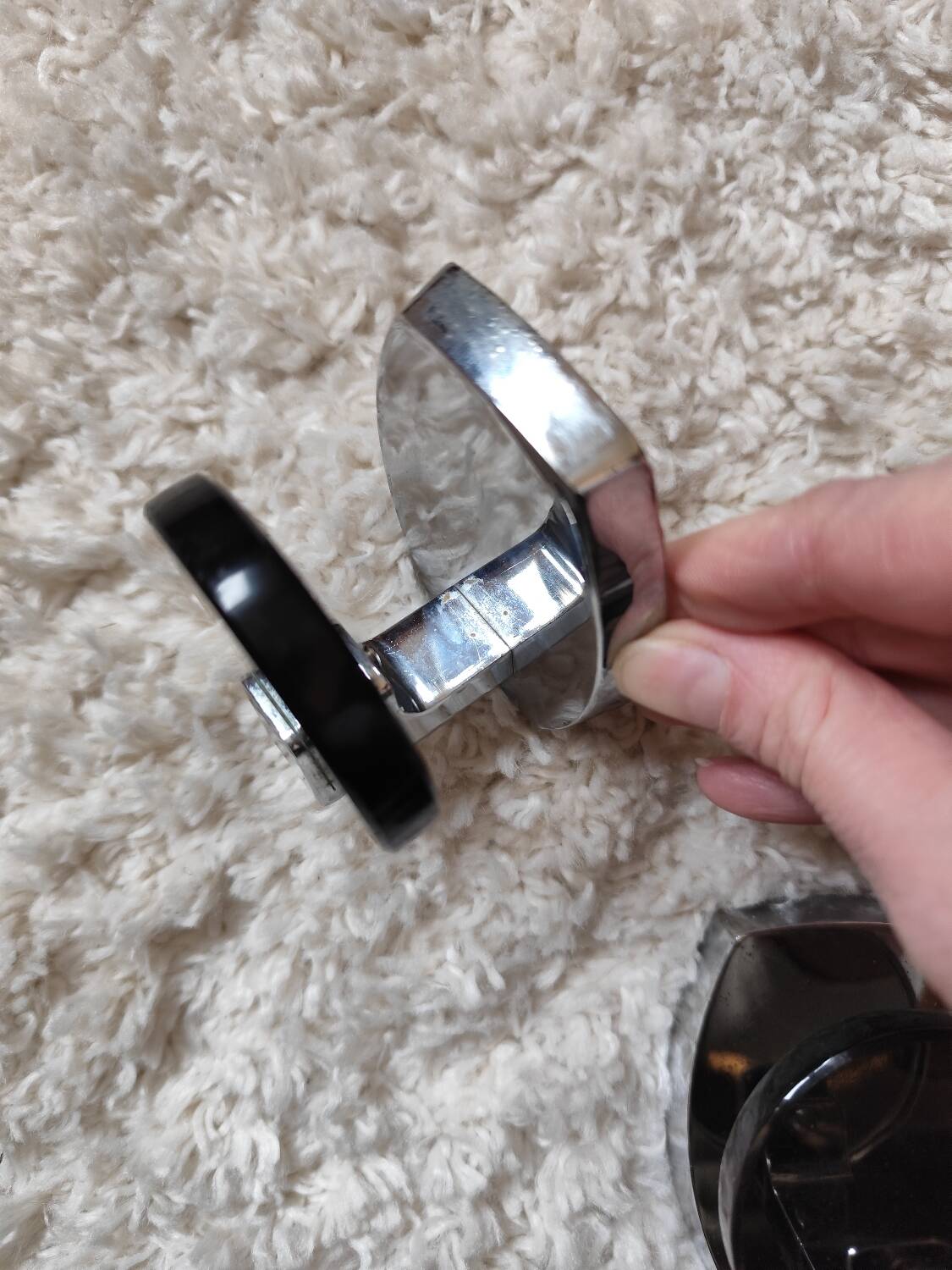 2 tempered glass coat hooks Space Age, 1970s