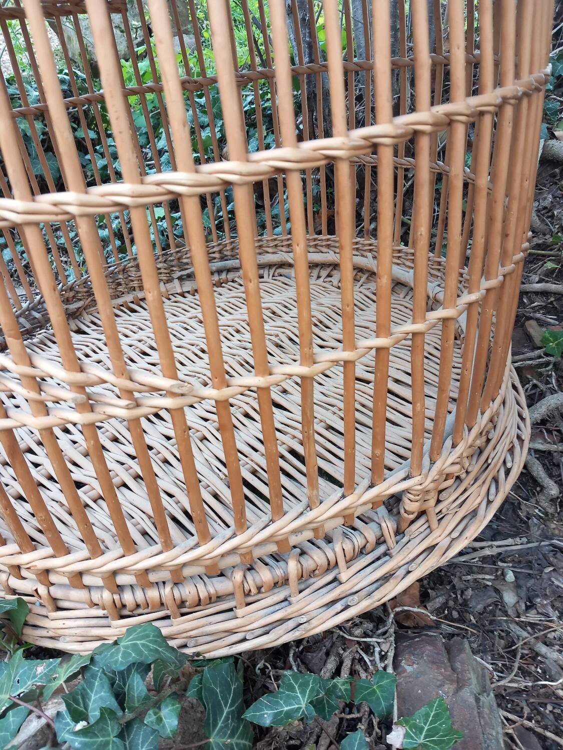 Antique rattan parrot cage 85 cm high